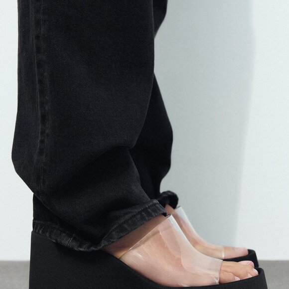 Zara VINYL WEDGE SANDALS - Picture 3 of 7